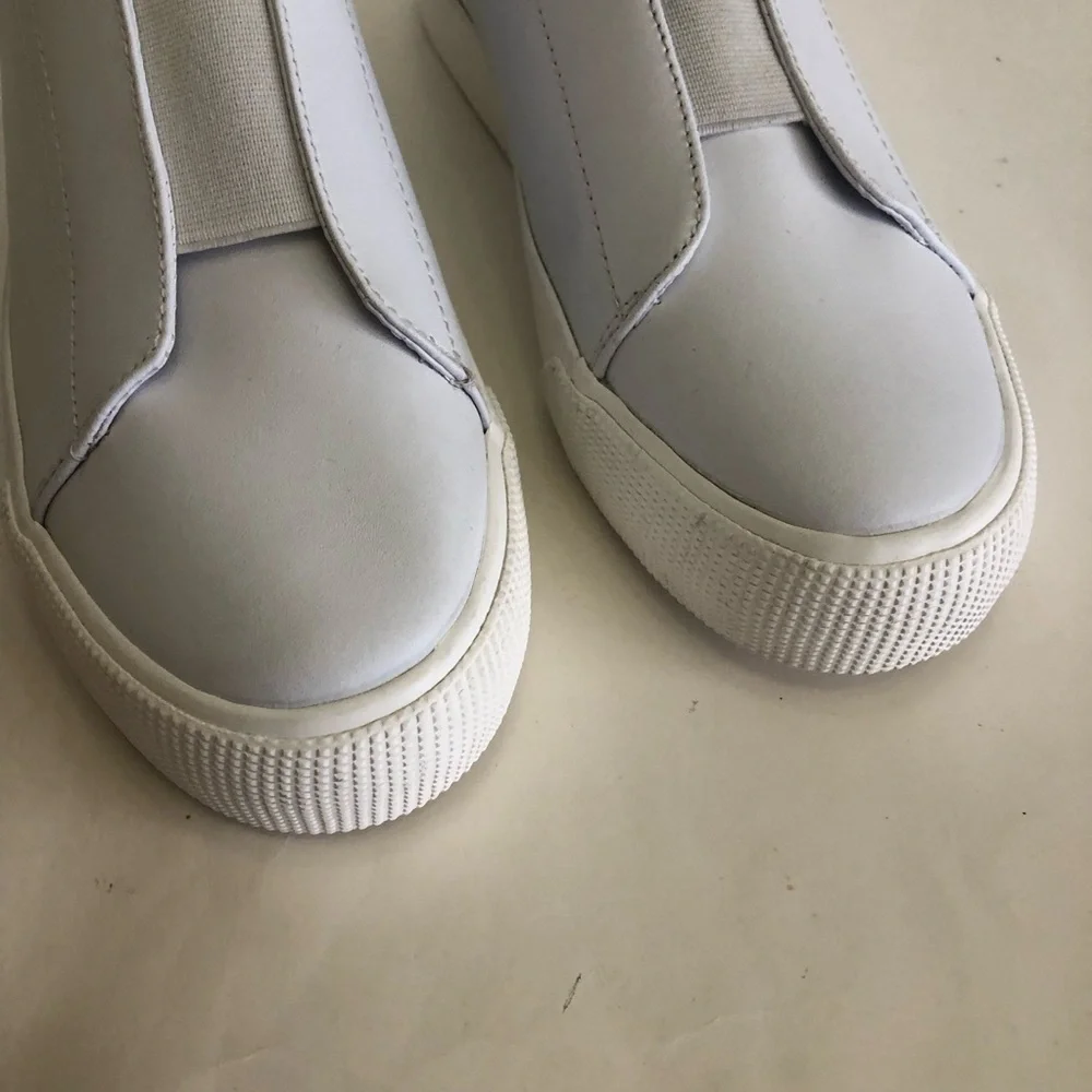 Lauren Ralph Lauren Woman’s Isla Leather Platform Trainer Slip-On Sneakers Sz 10